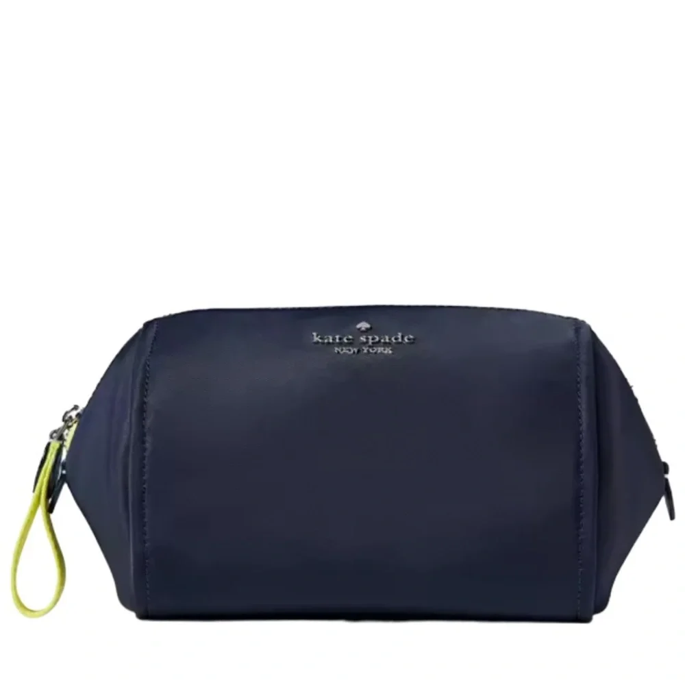 NEW Kate Spade Chelsea Colorblock Medium Cosmetics Makeup Case Bag Navy Blue